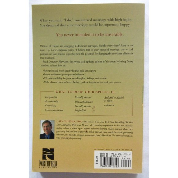 Gary Chapman DESPERATE MARRIAGES Moving Toward Hope & Healing Brand New - Picture 2 of 2